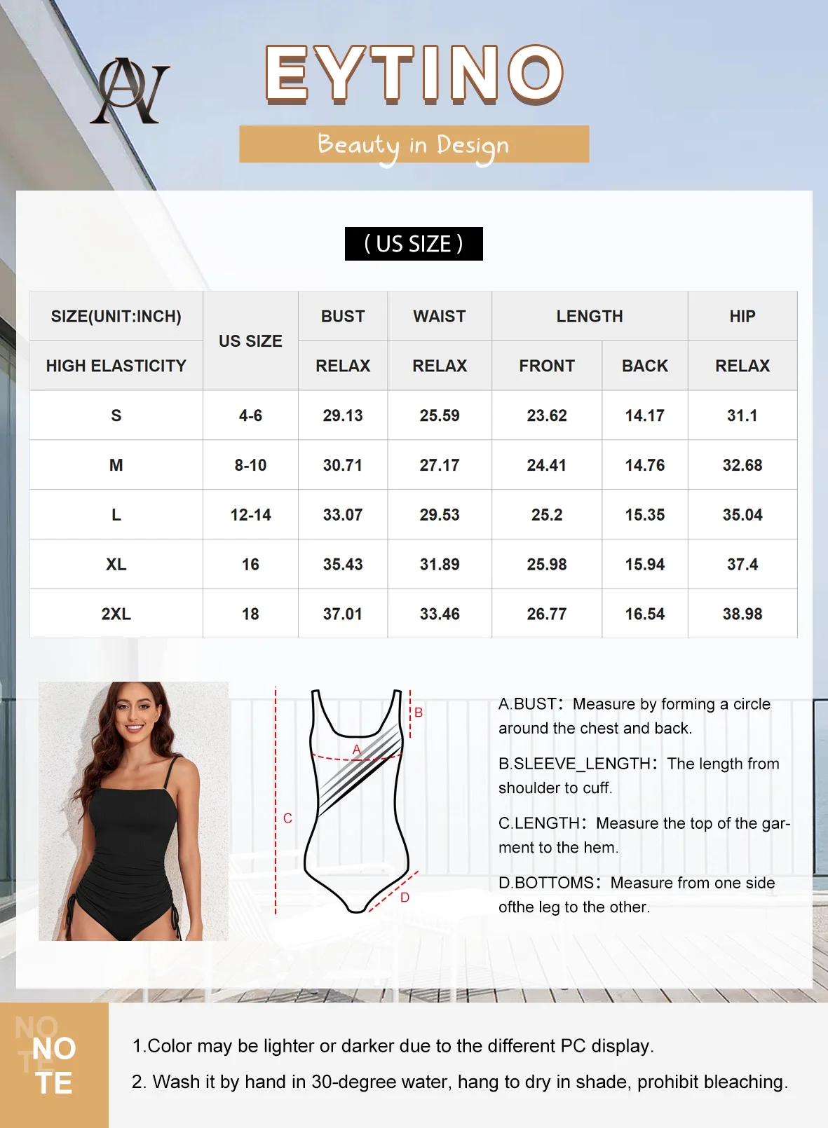 Women's one-piece swimsuit, brown, size 2XL