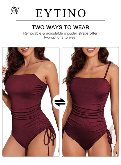 Women's one-piece swimsuit, brown, size 2XL