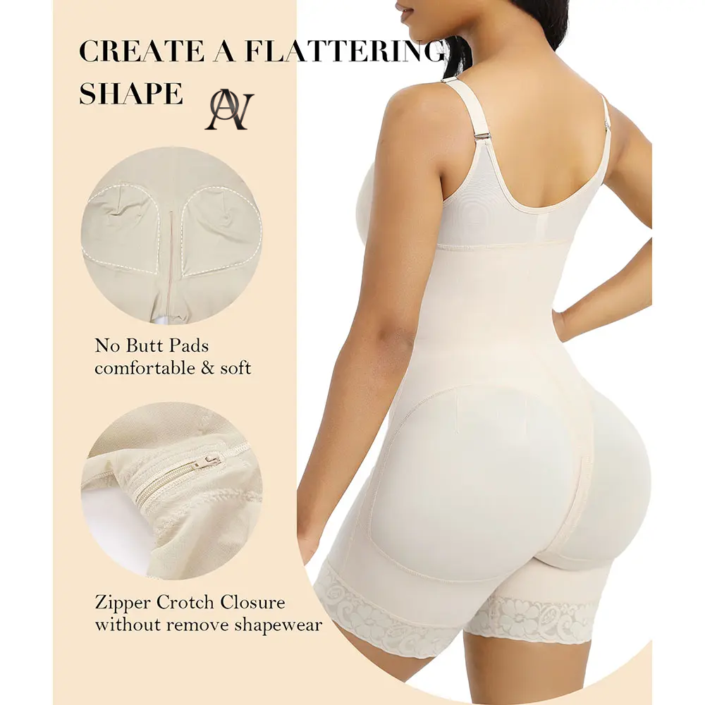 Women’S YIANNA Fajas Colombianas Shapewear Tummy Control Butt Lifter Shaper with Zipper Crotch Detachable Shoulder Strap Springstatements
